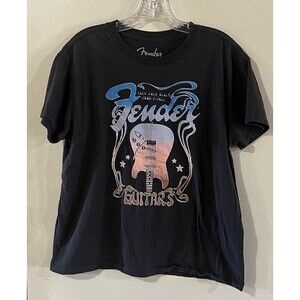 Fender Top Womens Large Gray Shortsleeve Shirt Guitar